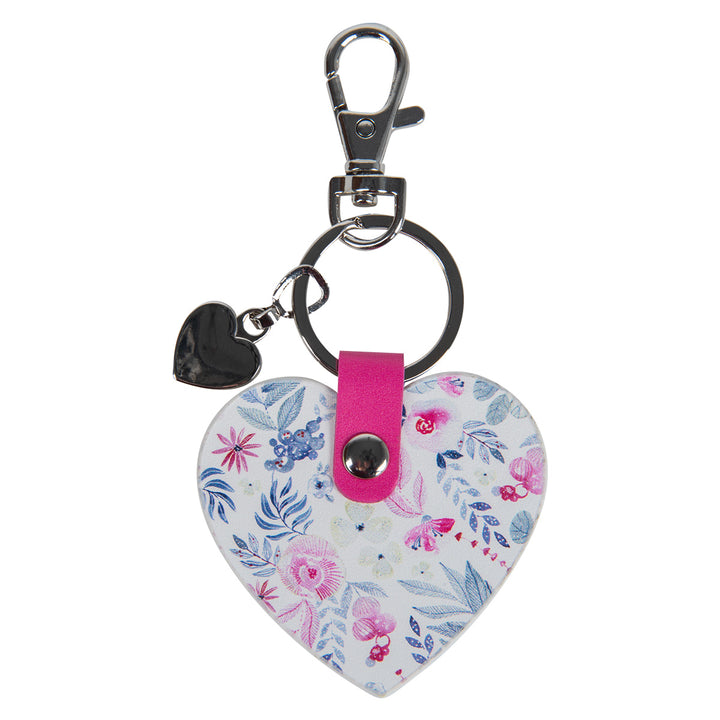 Take Courage Heart Shaped Faux Leather Key Ring - Psalms 31:24