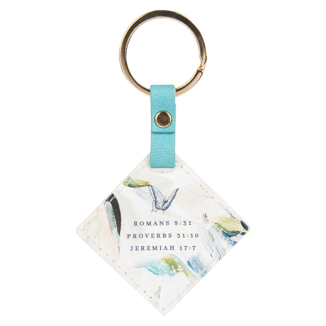 Brave Beautiful Blessed Faux Leather Key Ring