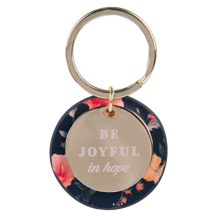 Be Joyful in Hope Faux Leather Key Ring - Romans 12:12