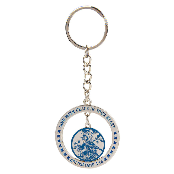 Sing with Grace in Your Heart Metal Key Ring - Colossians 3:16