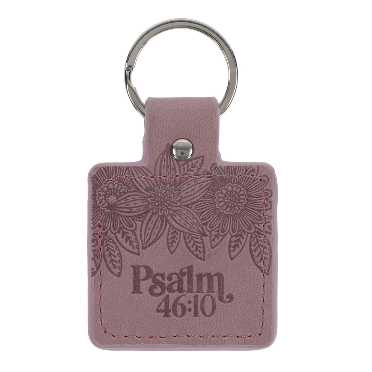 Be Still and Know Metal and Faux Leather Key Ring
