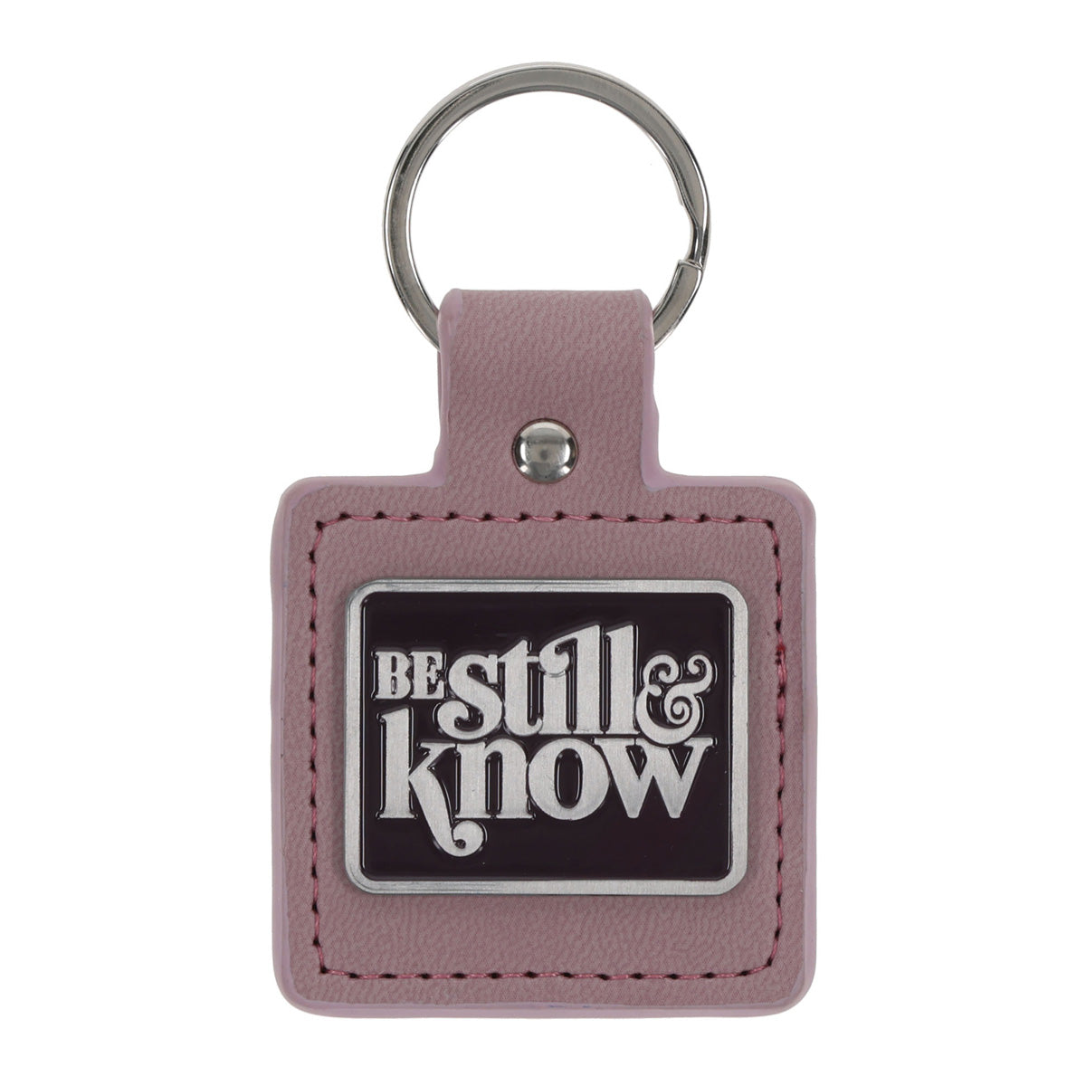 Be Still and Know Metal and Faux Leather Key Ring