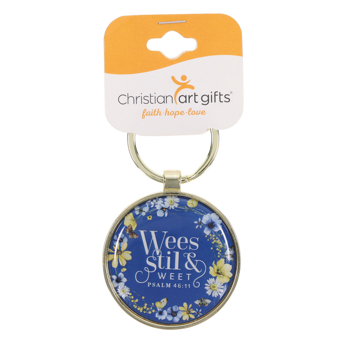 Wees Stil en Weet Afrikaans Epoxy Metal Key Ring