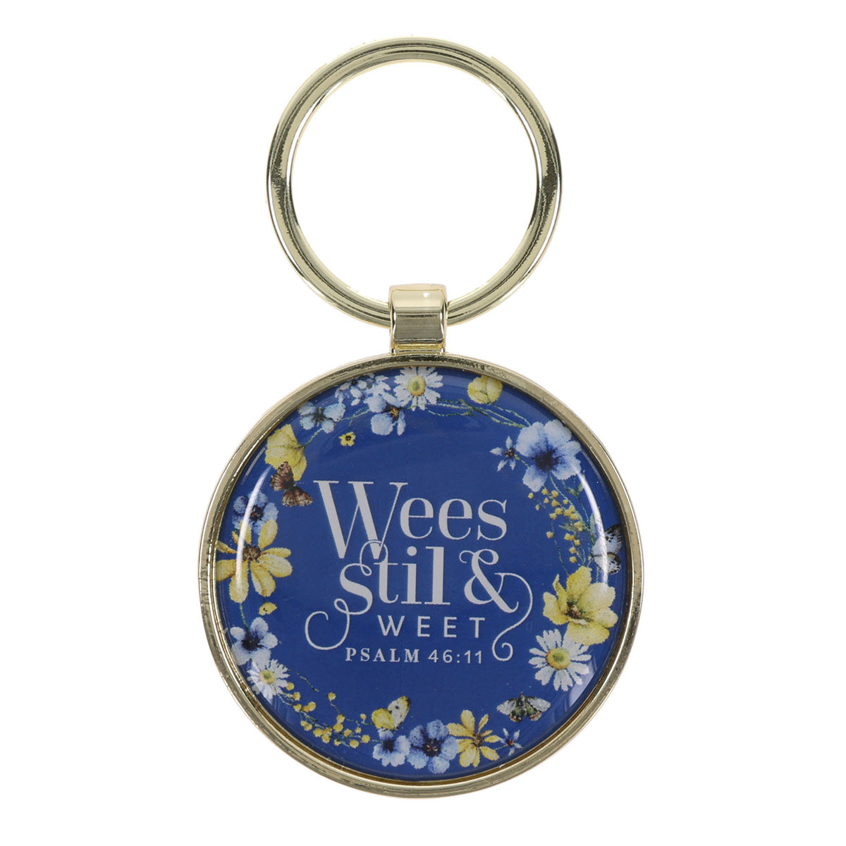 Wees Stil en Weet Afrikaans Epoxy Metal Key Ring
