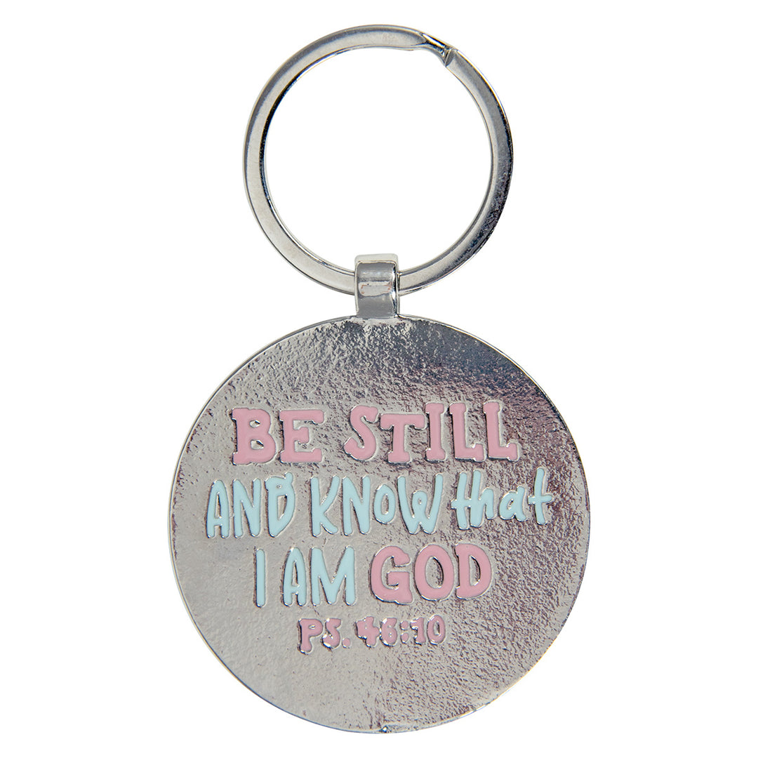 Be Still and Know that I am God Epoxy Metal Key Ring - Psalms 46:10