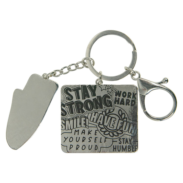 Never Give Up Metal Key Ring