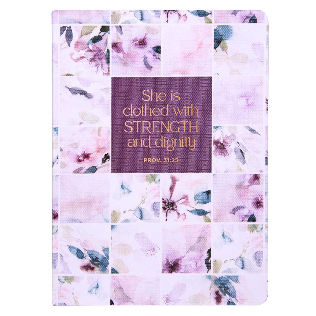She is Clothed with Strength and Dignity Large Notebook
