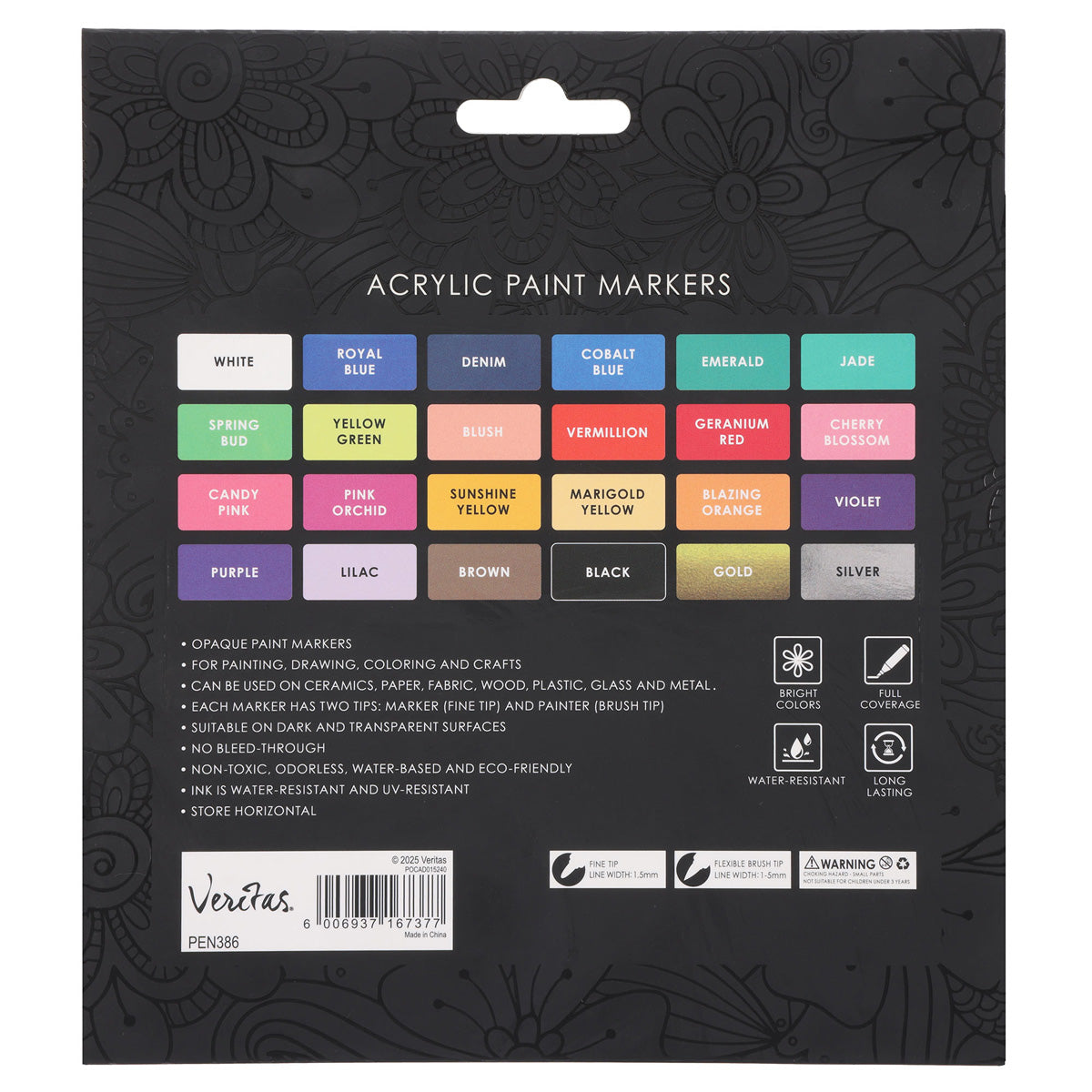 Veritas Twenty Four-Piece Acrylic Paint Marker Set