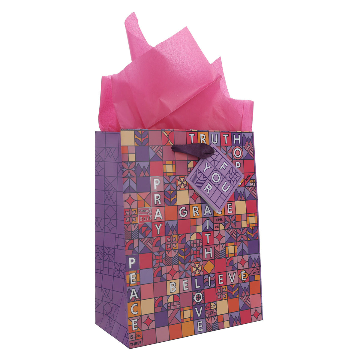 Crossword Medium Gift Bag with Gift Tag