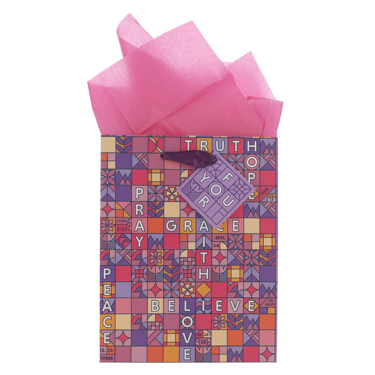 Crossword Medium Gift Bag with Gift Tag