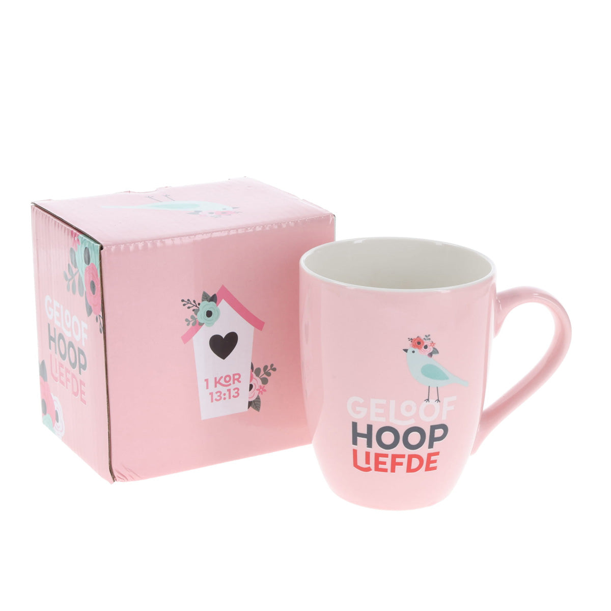 Geloof Hoop Liefde Afrikaans Pink Ceramic Mug