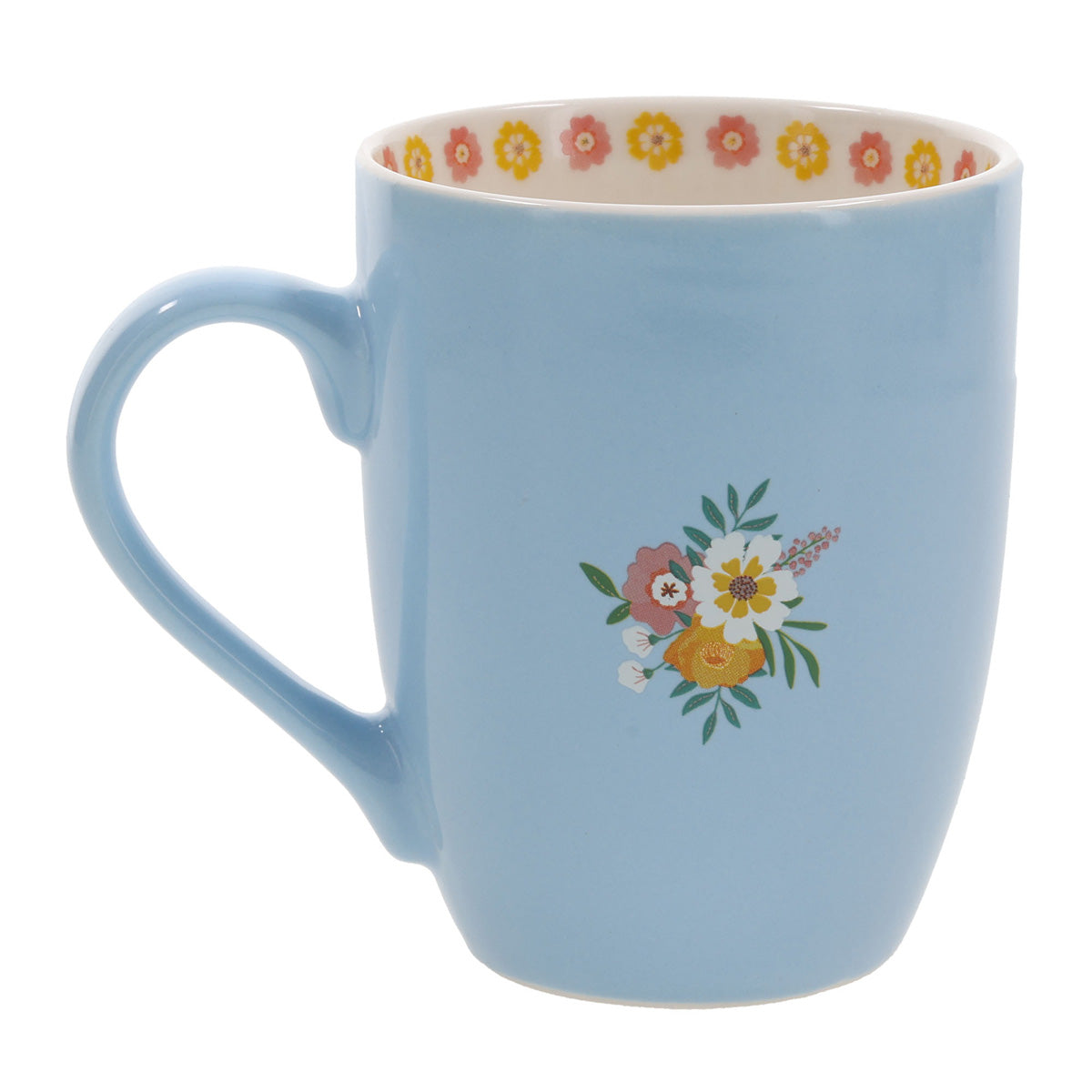 Start Each Day With A Grateful Heart Blue Ceramic Mug