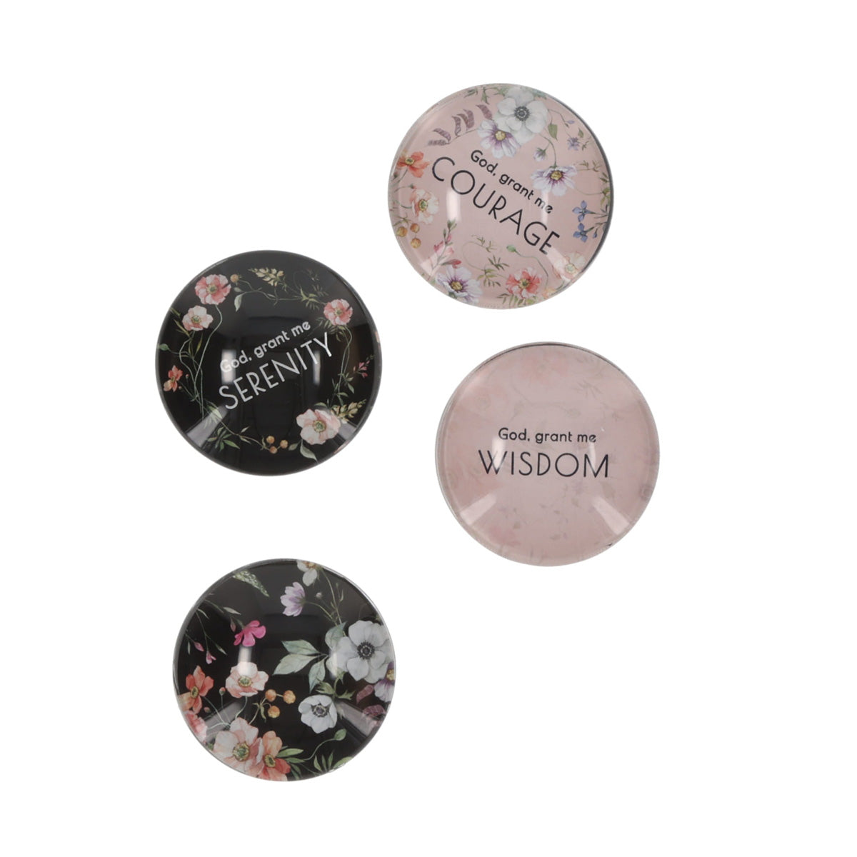 Serenity Prayer Four-Piece Glass Magnetic Set