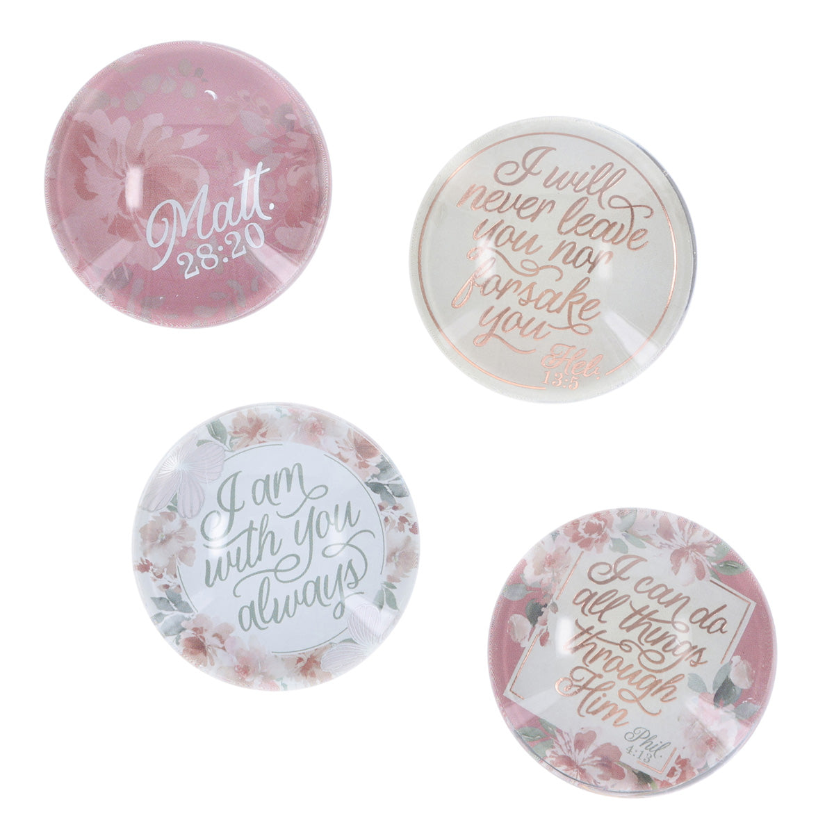 I Am with You Always Four-Piece Glass Magnetic Set