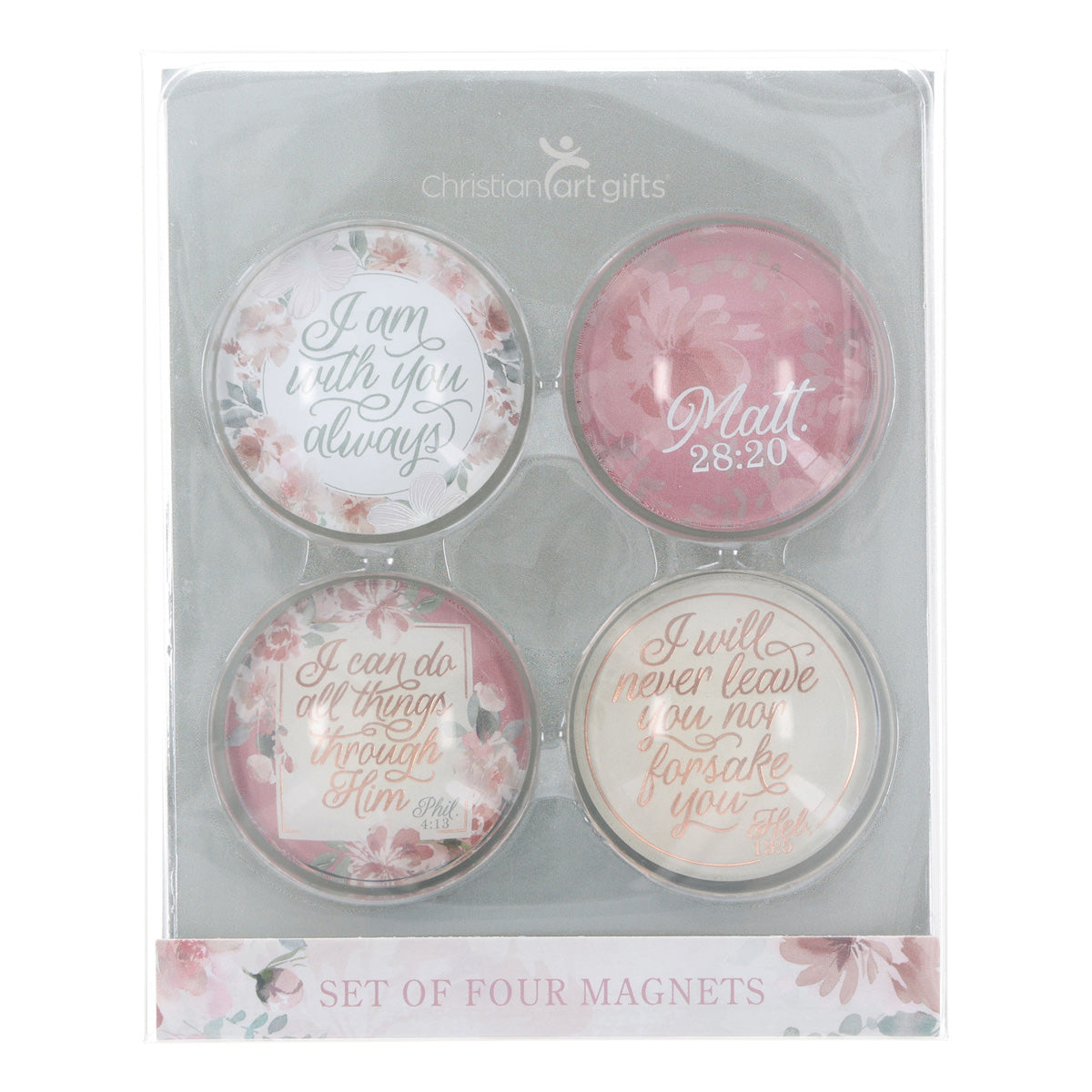 I Am with You Always Four-Piece Glass Magnetic Set