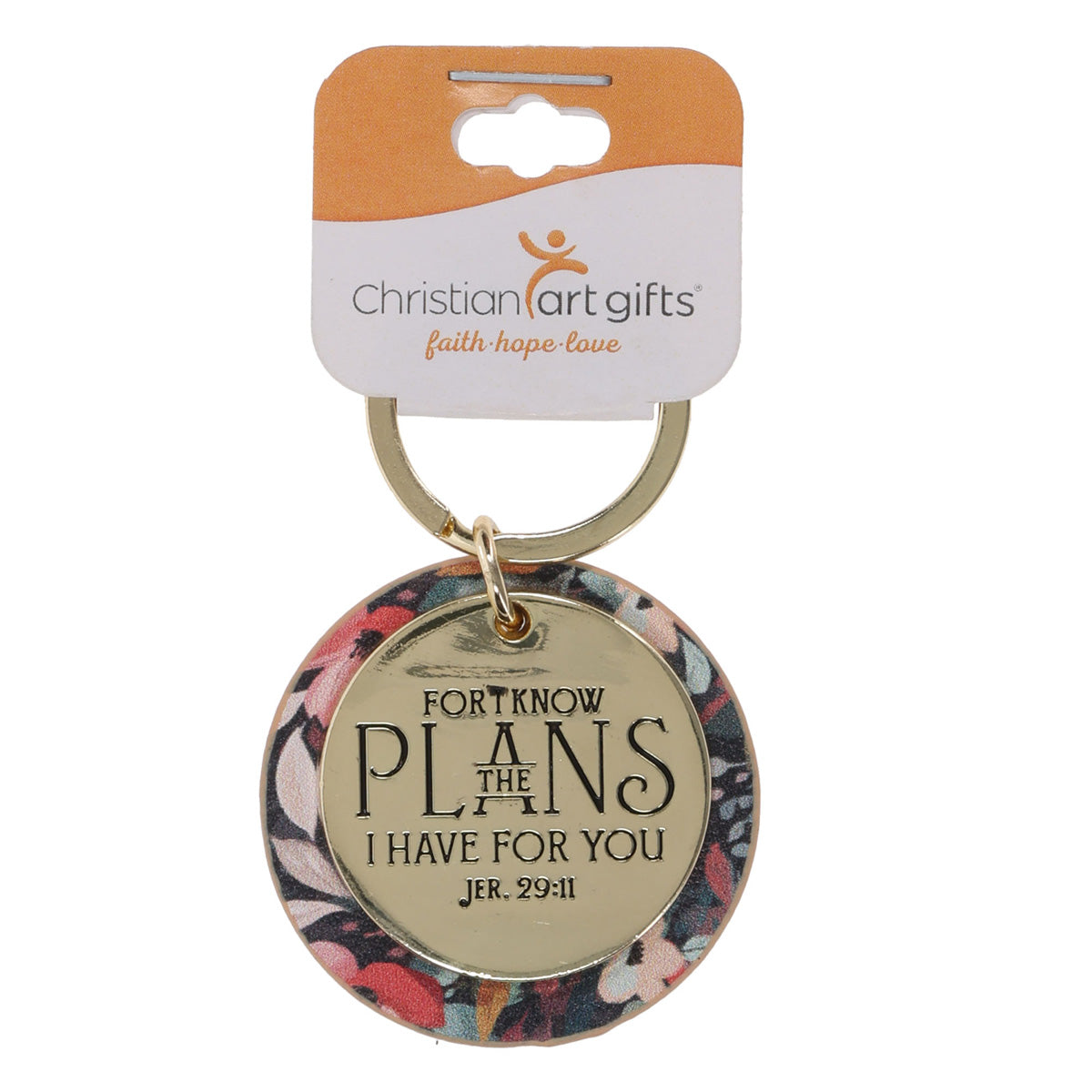For I Know the Plans I Have for You Faux Leather Key Ring with Metal Charm
