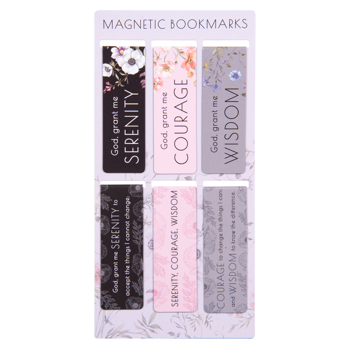 Serenity Prayer Six-Piece Magnetic Bookmark Set