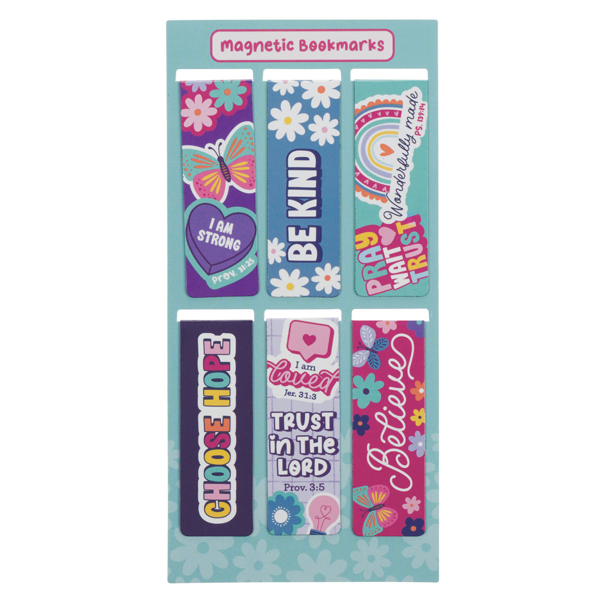 I Am Strong Six-Piece Magnetic Bookmark Set