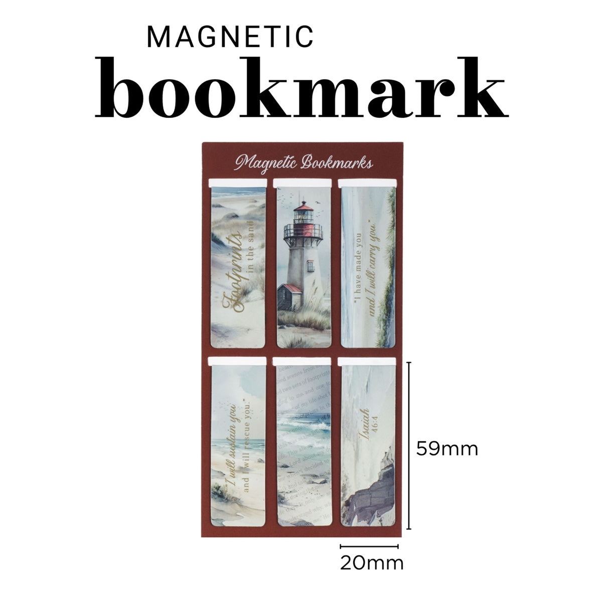 Footprints Six-Piece Magnetic Bookmark Set