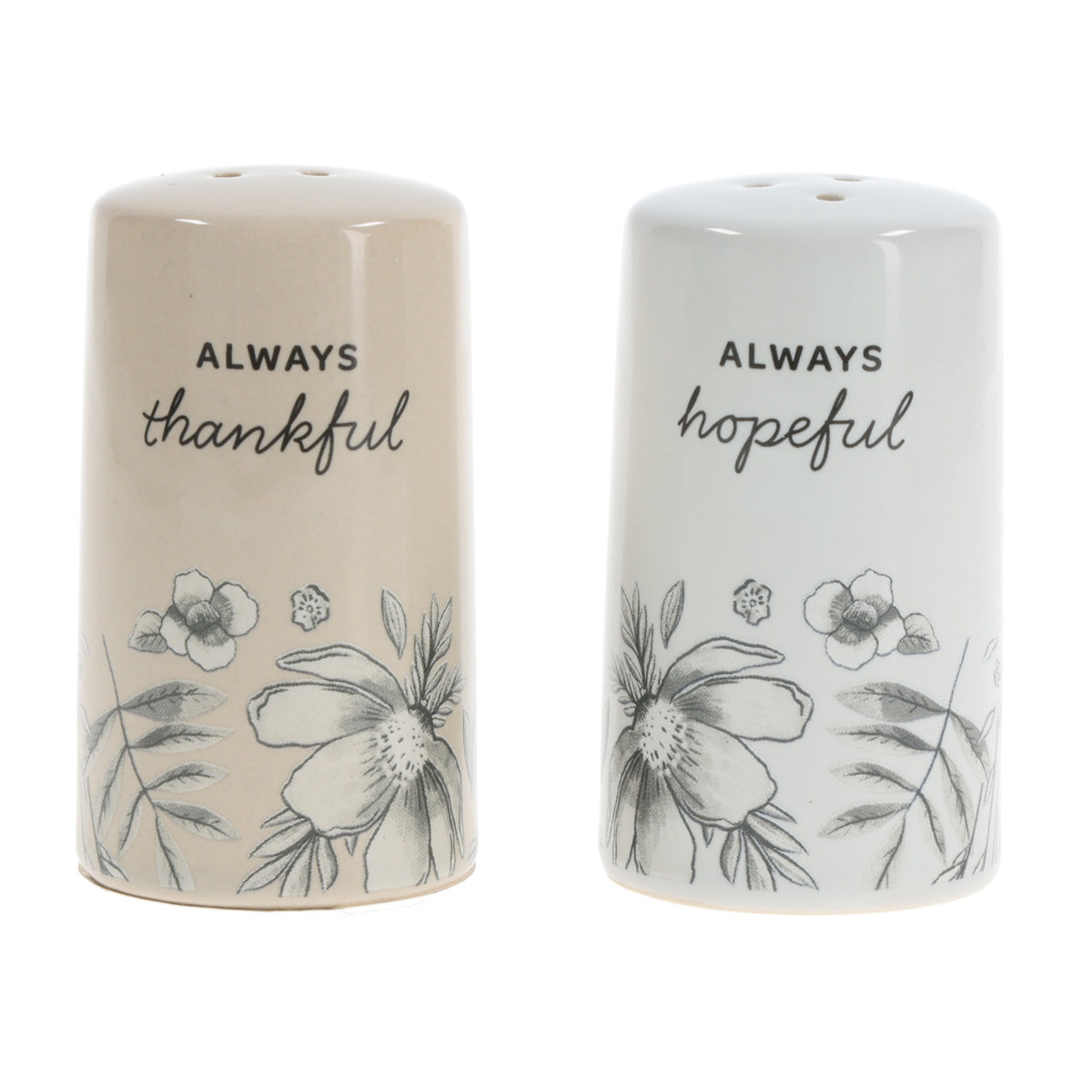 Always Thankful, Always Hopeful Salt and Pepper Set
