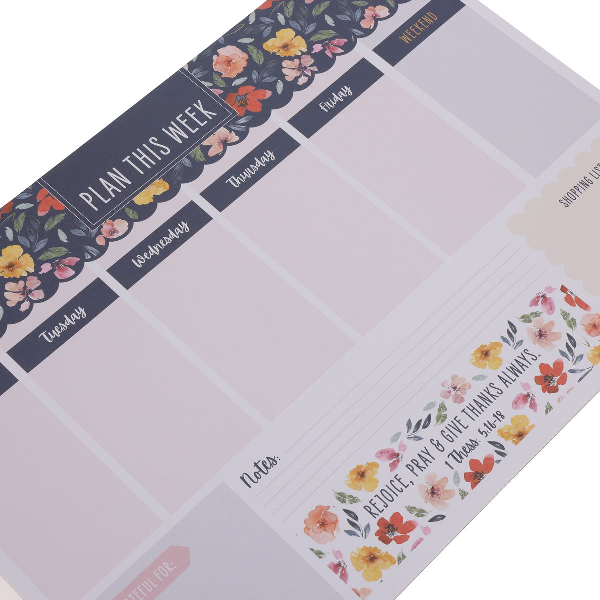 A3 Weekly Desk Planner - Rejoice, Pray and Give Thanks Always