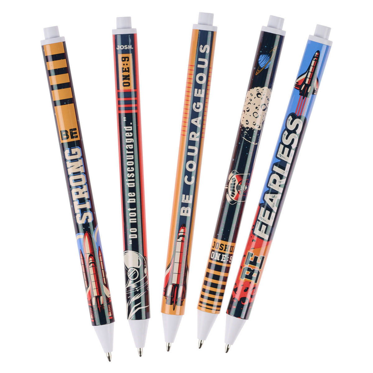 Be Strong and Courageous Five-Piece Pen Set
