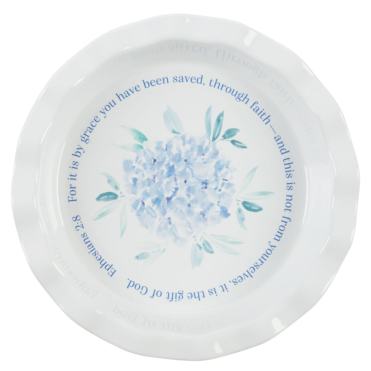 For It Is By Grace You Have Been Saved, Through Faith Ceramic Pie Plate
