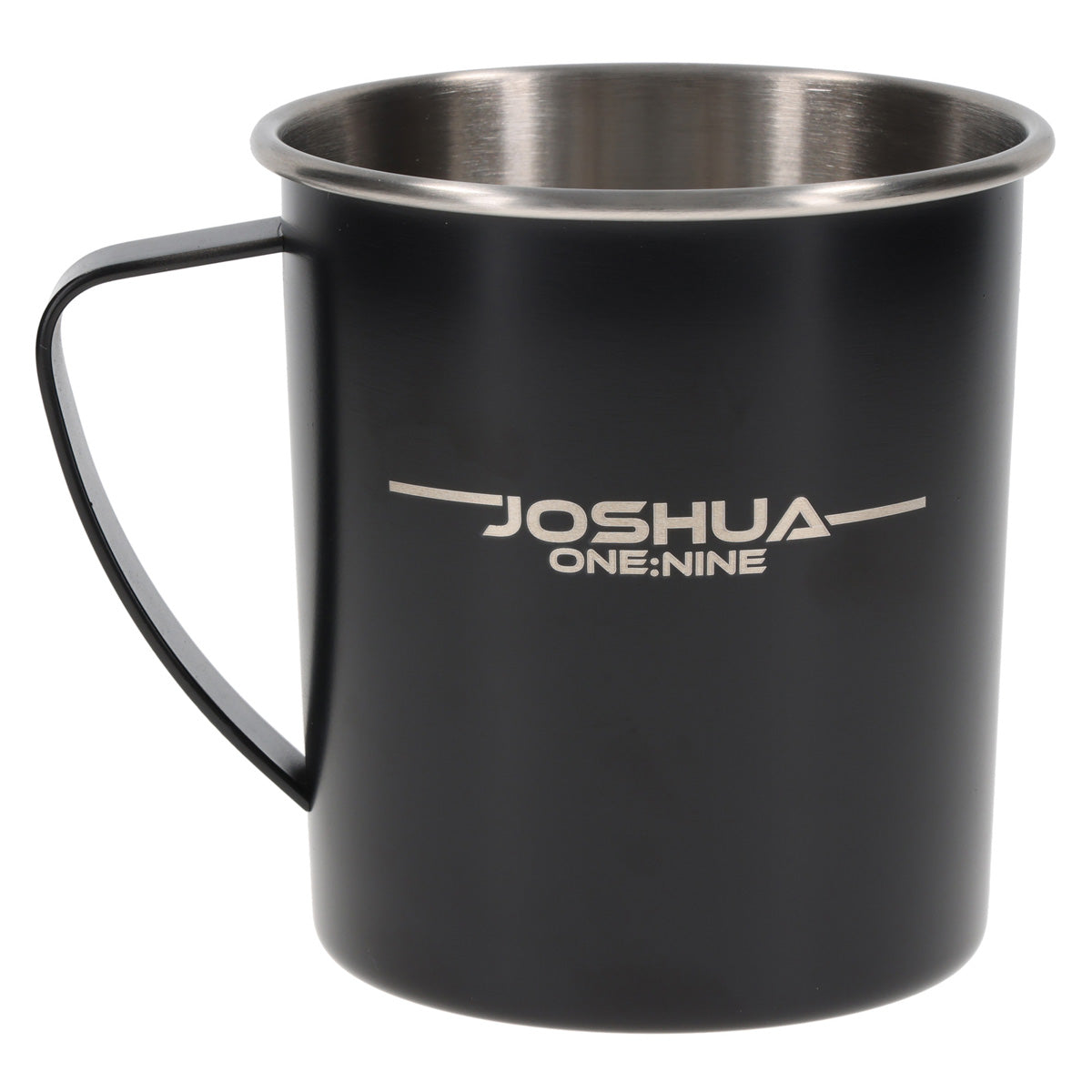 Be Strong and Courageous Black Stainless Steel Camp Style Mug