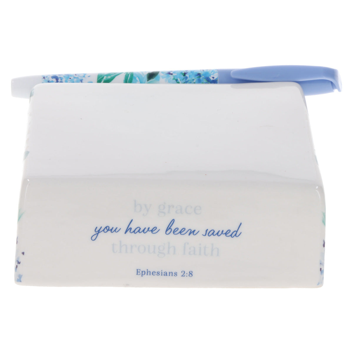 By Grace You Have Been Saved Through Faith Ceramic Note Block with Pen