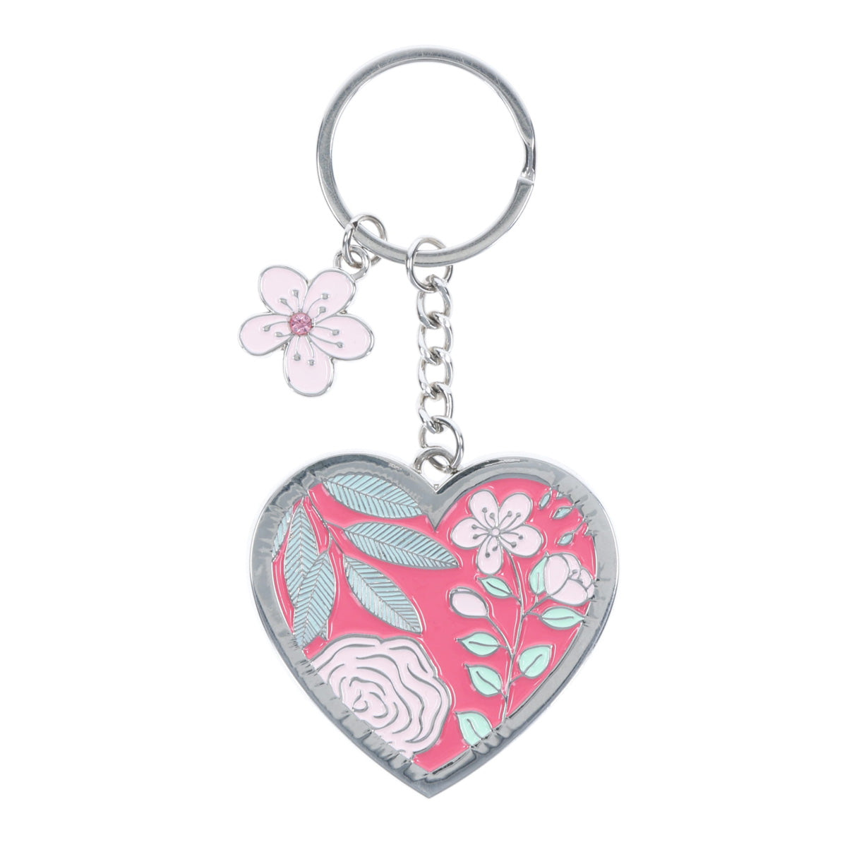 Start Each Day with a Grateful Heart Metal Key Ring with Charm