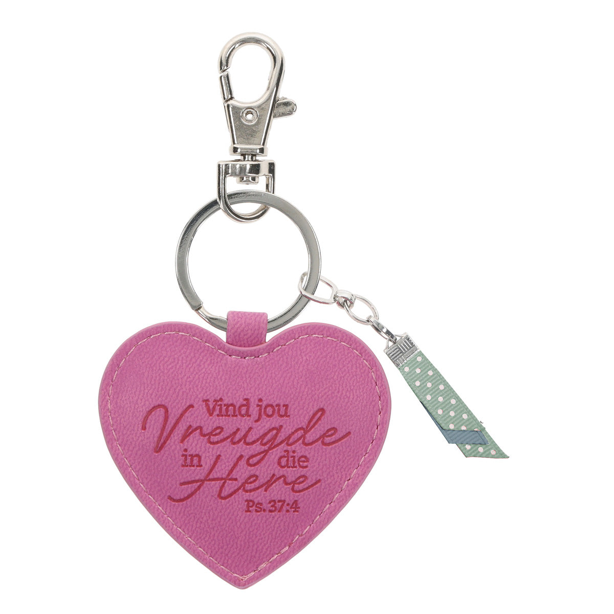 Vind Vreugde in die Here Afrikaans Faux Leather Key Ring with Charm