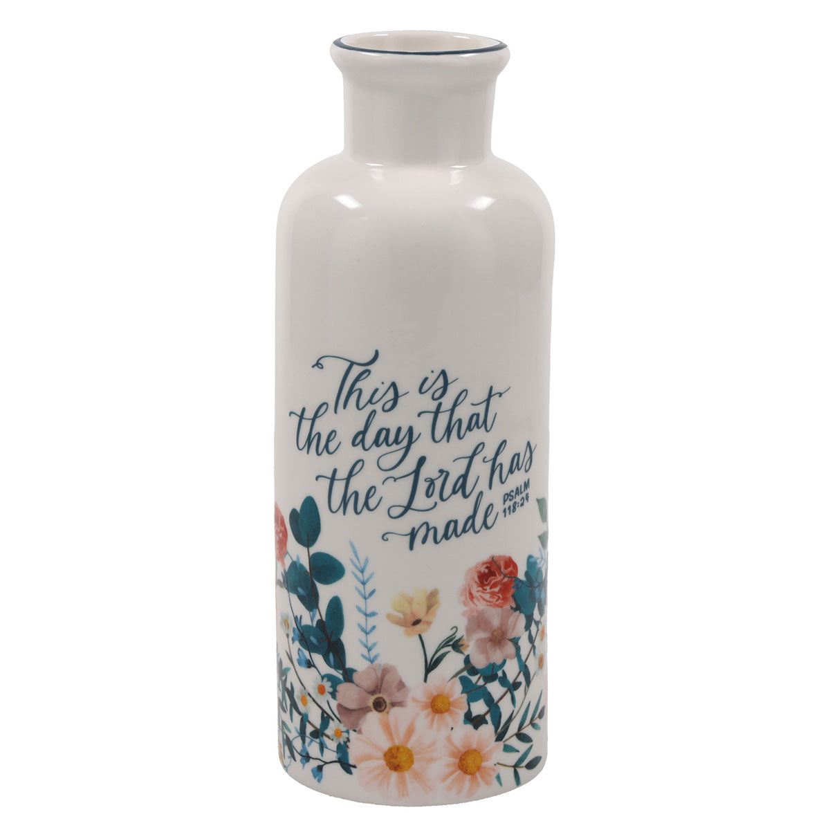This Is the Day That the Lord Has Made Ceramic Flower Vase