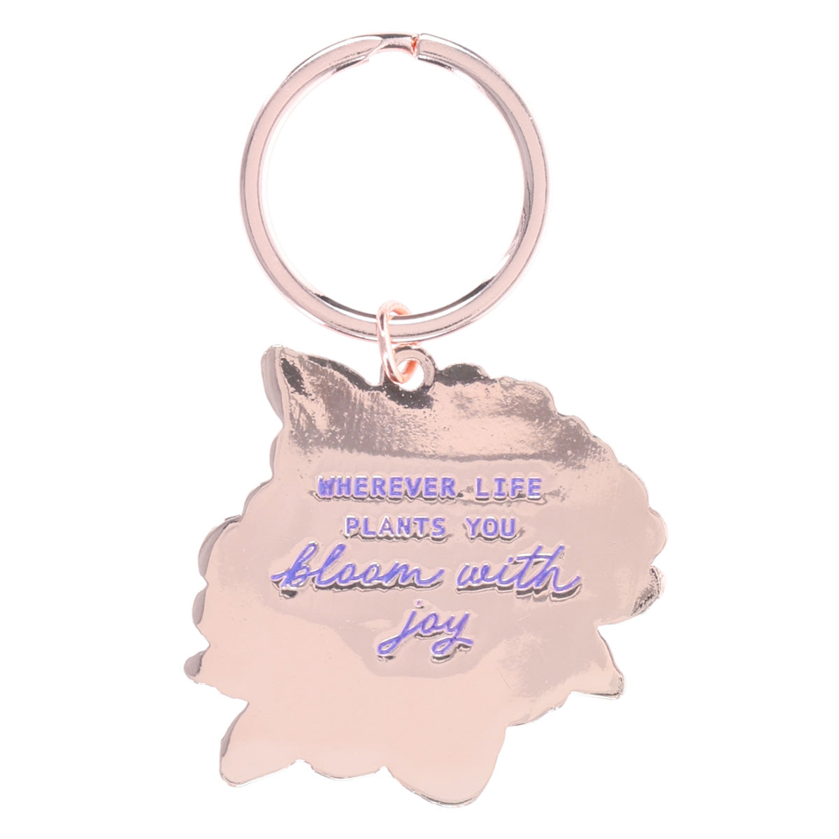 Wherever Life Plants You Bloom with Joy Metal Key Ring