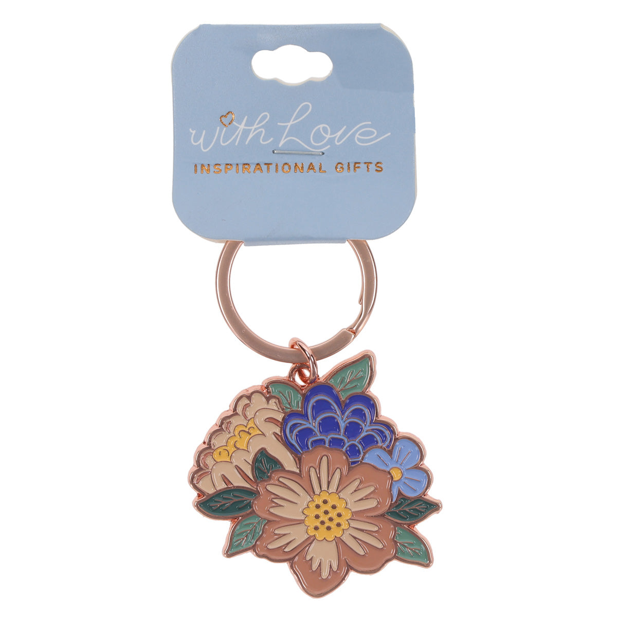 Wherever Life Plants You Bloom with Joy Metal Key Ring