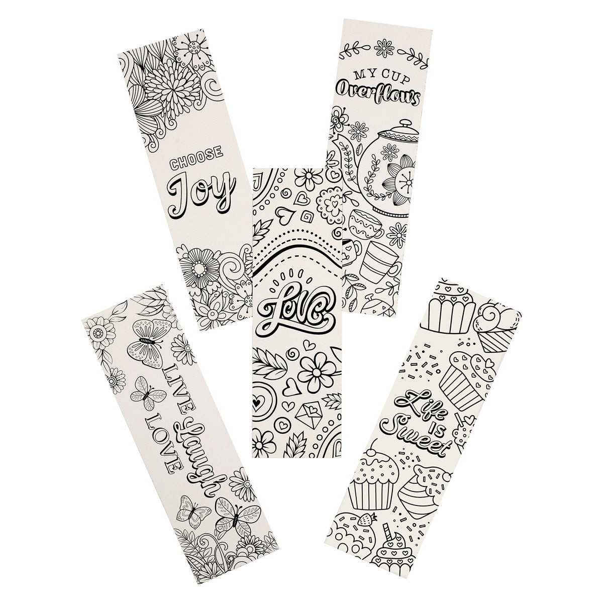 Choose Joy Five-Piece Coloring Bookmark Set