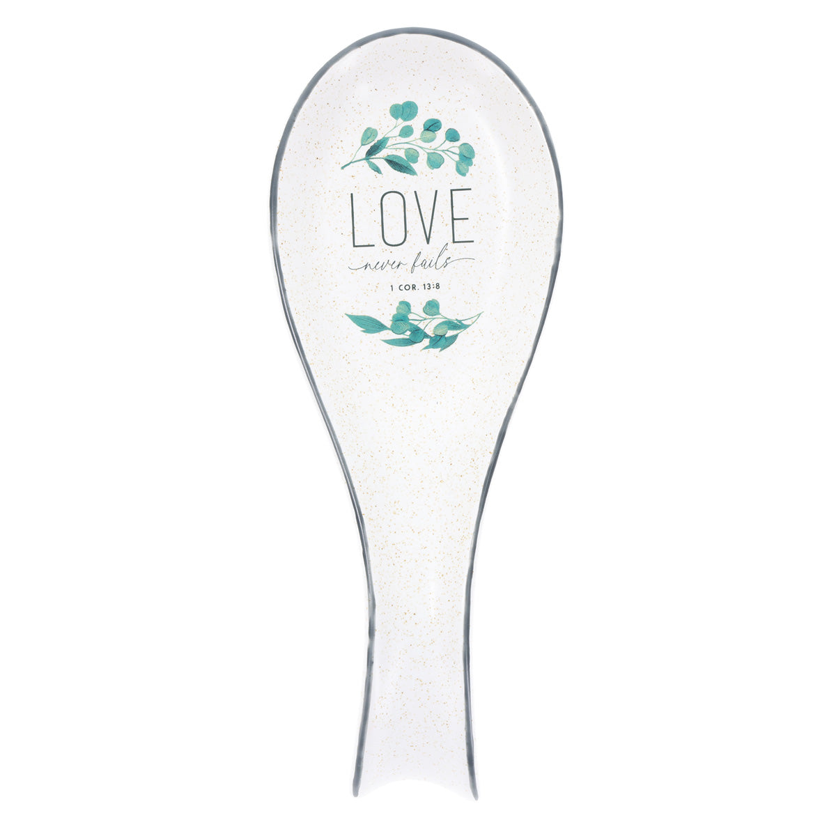 Love Never Fails Ceramic Spoon Rest