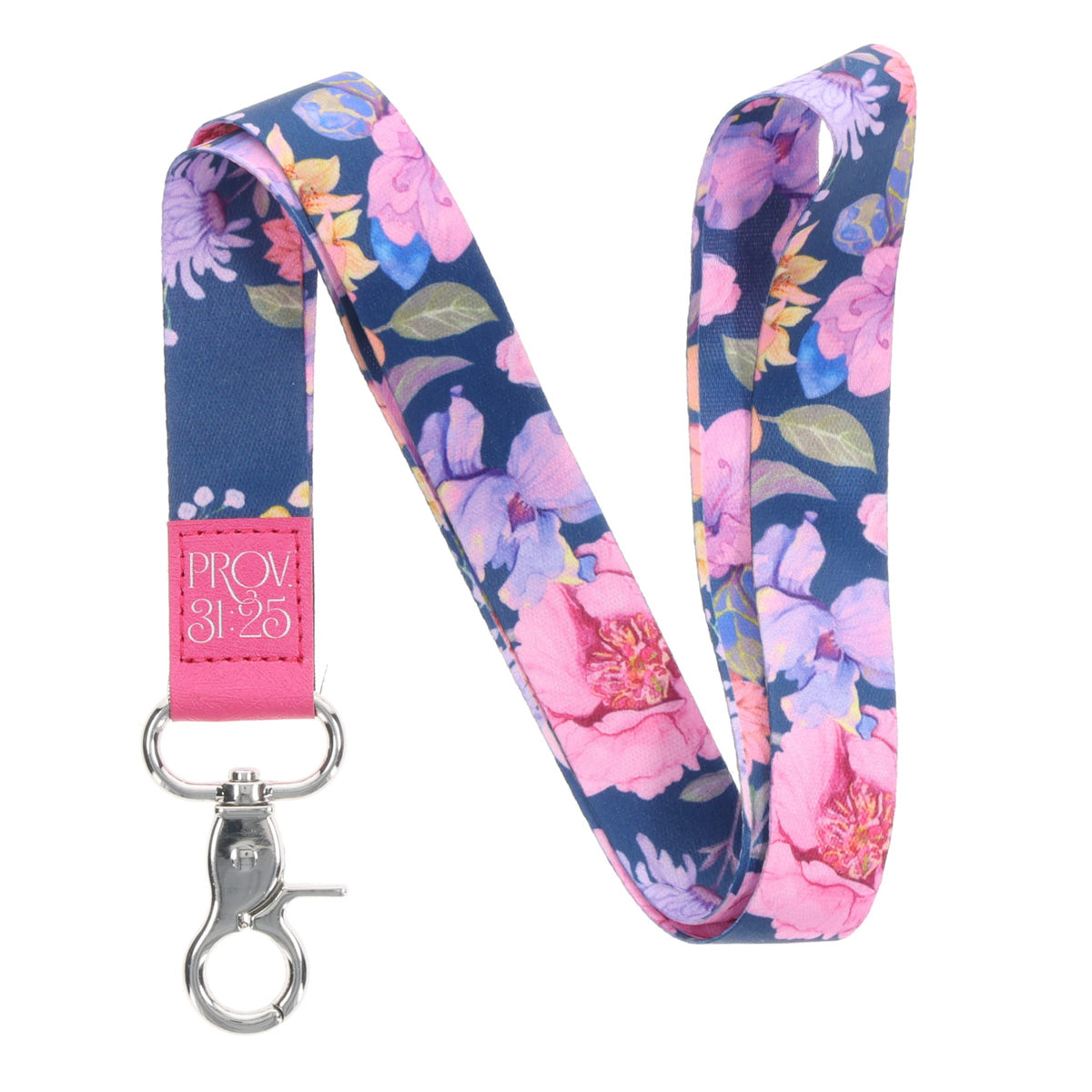 Proverbs 31:25 Floral Lanyard