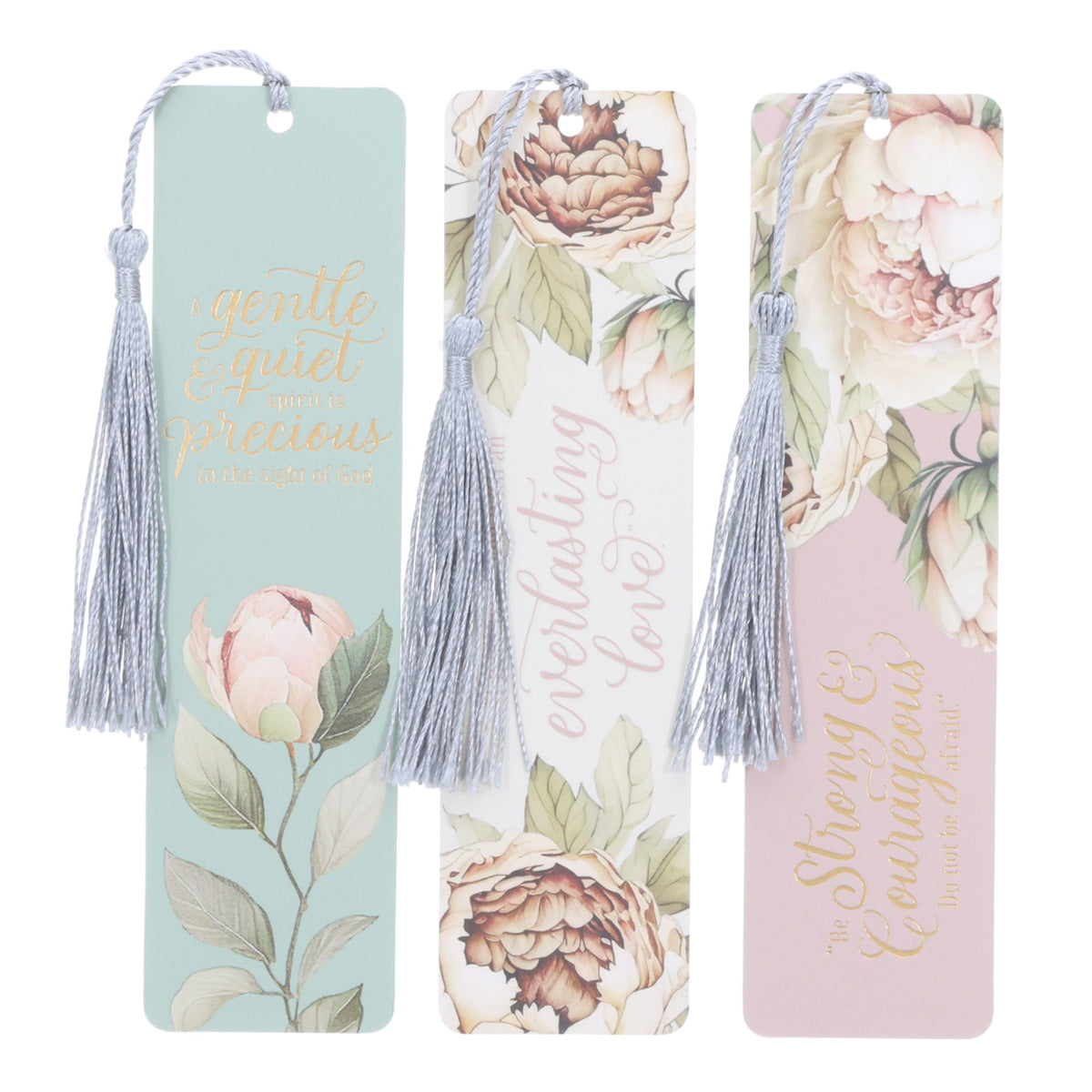 Be Strong and Courageous Three-Piece Bookmark with Tassel Set