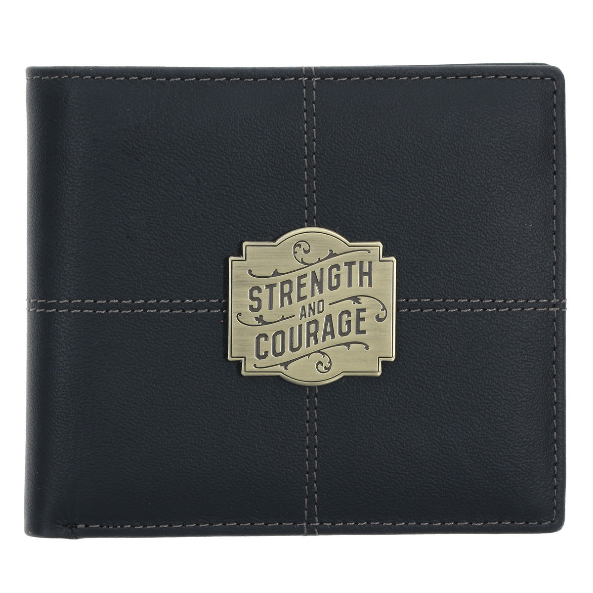 Strength and Courage Genuine Leather Wallet