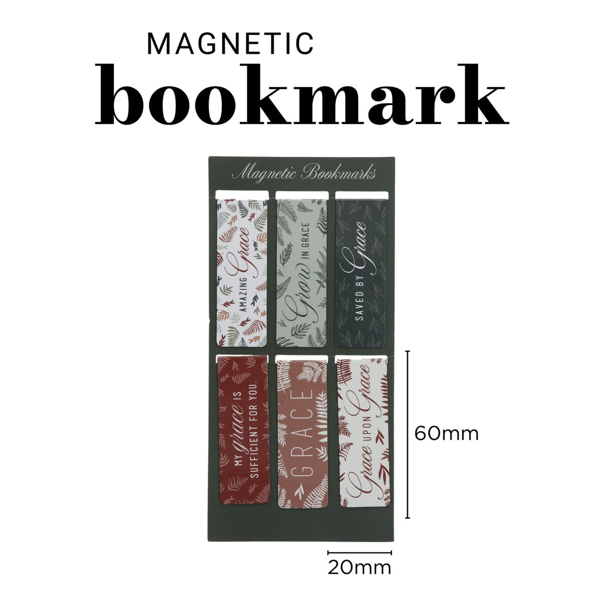 Grace upon Grace Six-Piece Magnetic Bookmark Set