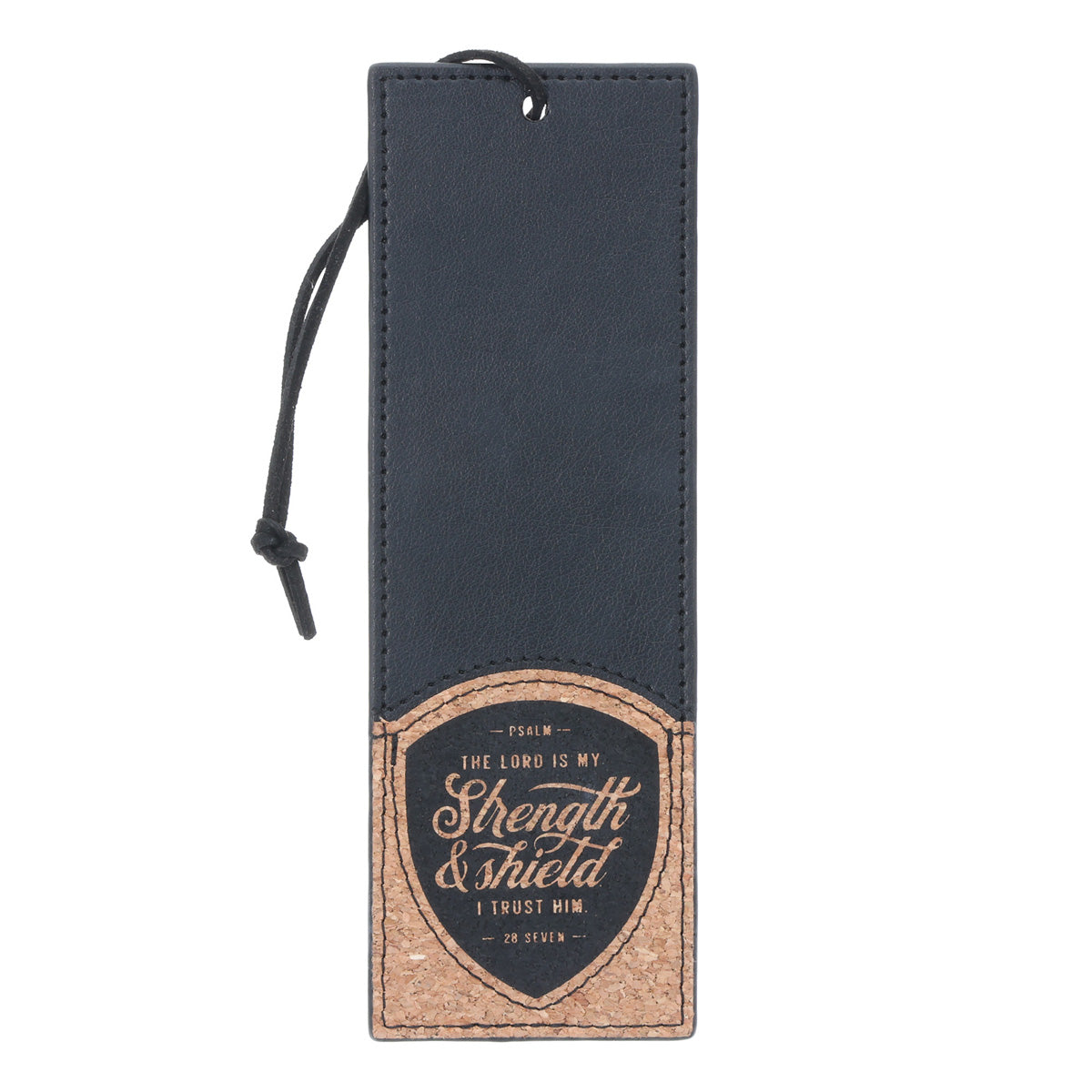 The Lord Is My Strength and Shield Faux Leather & Cork Bookmark