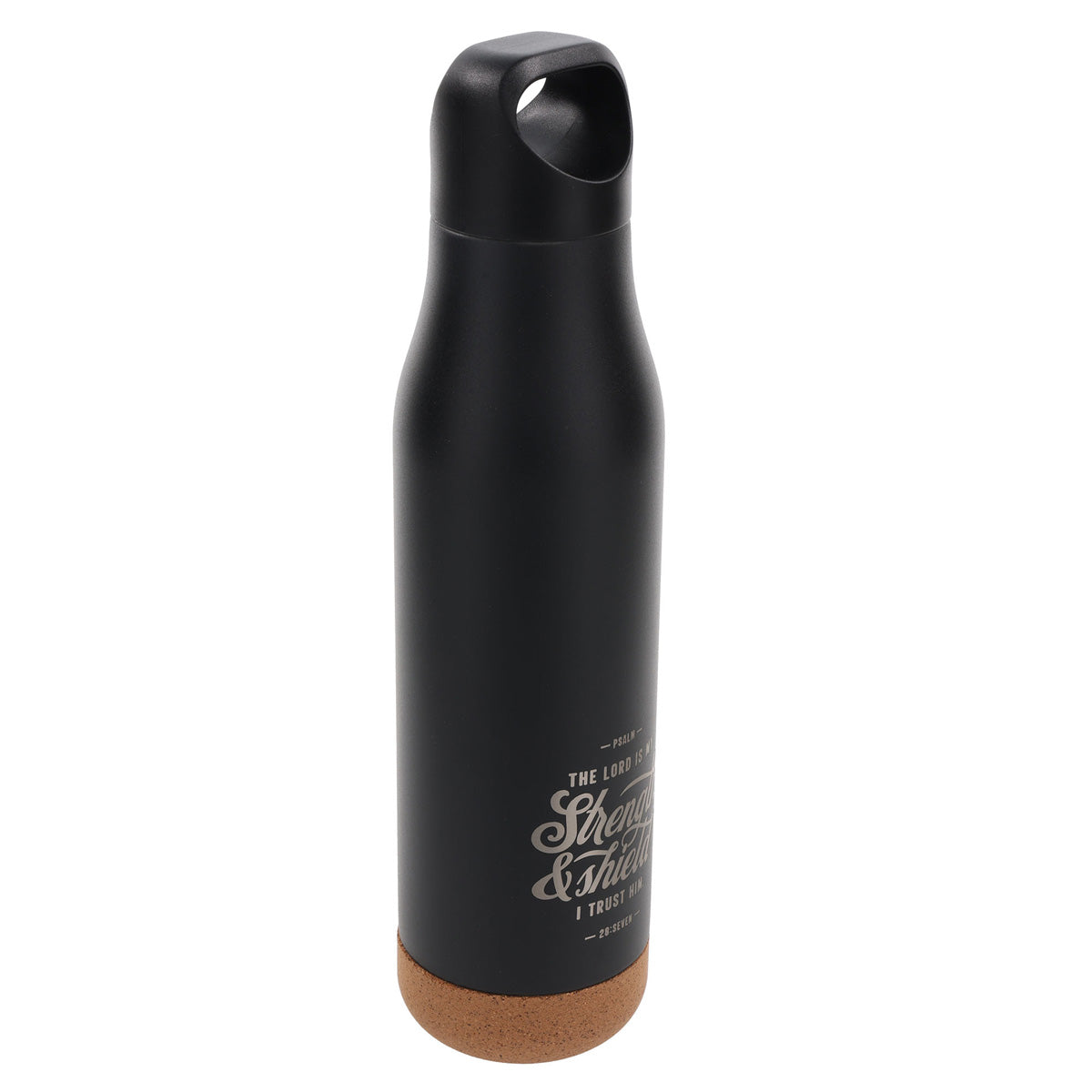 The Lord Is My Strength and Shield Stainless Steel Water Bottle with Cork Base
