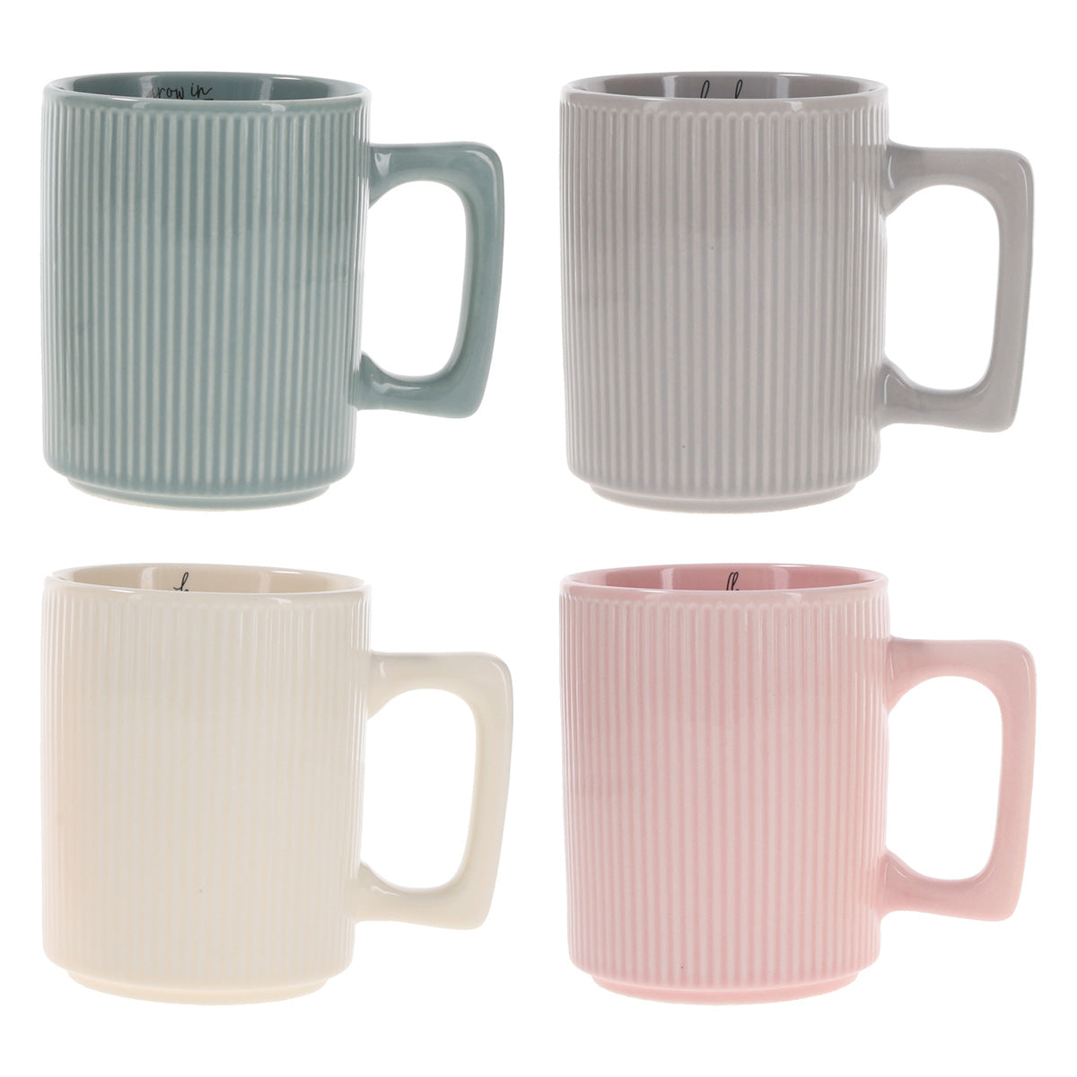 Love, Faith, Grace, Peace Four-Piece Ceramic Mug Set