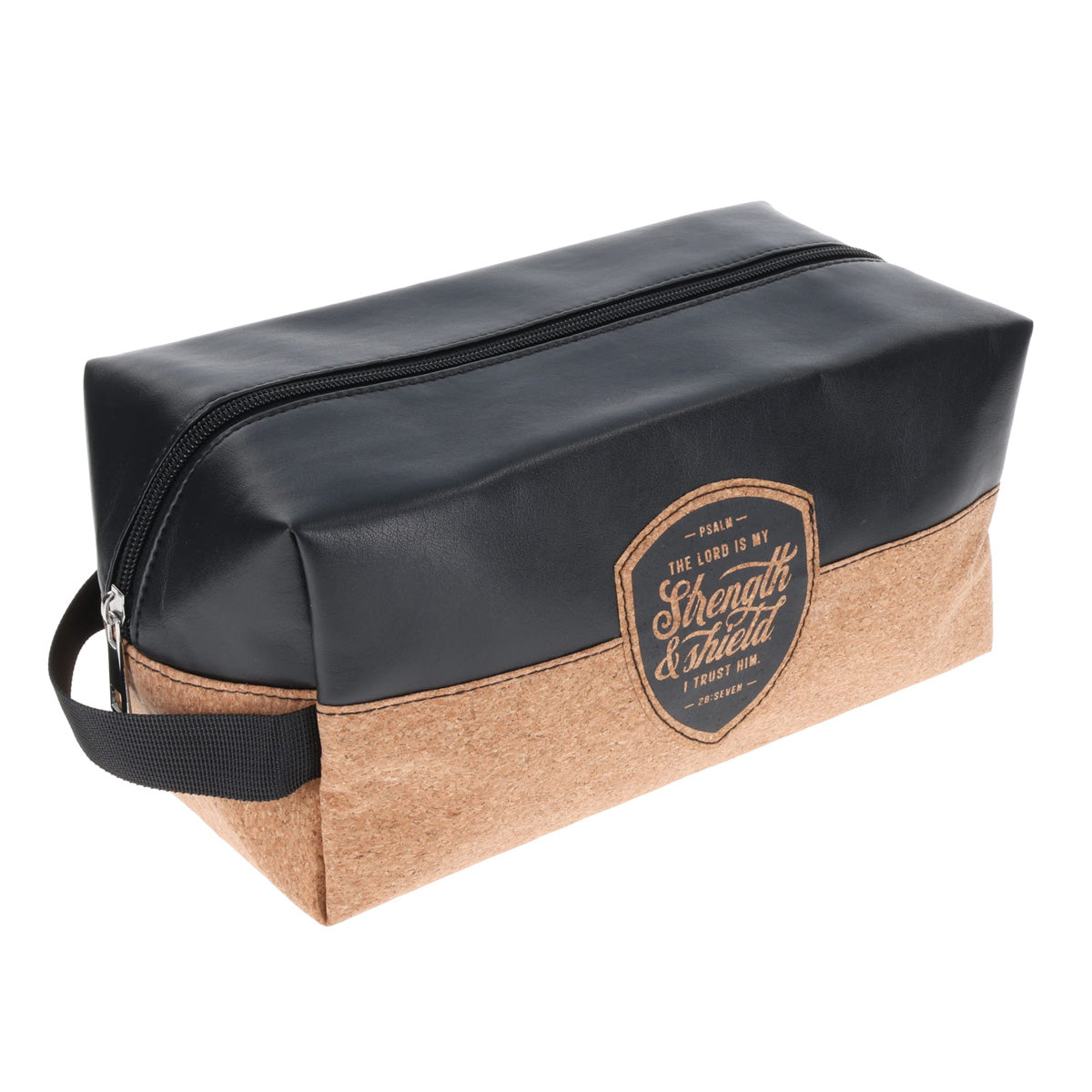 The Lord Is My Strength and Shield I Trust Him Faux Leather Zipper Pouch