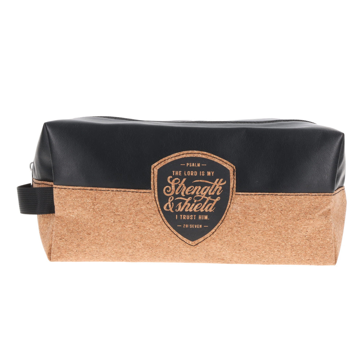 The Lord Is My Strength and Shield I Trust Him Faux Leather Zipper Pouch