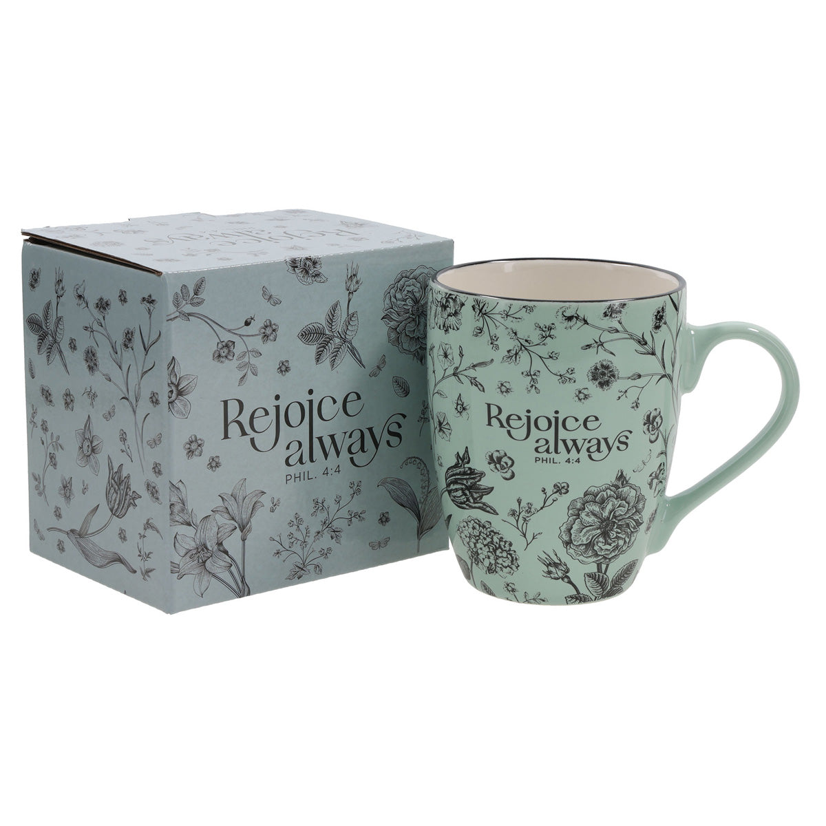 Rejoice Always Green Ceramic Mug