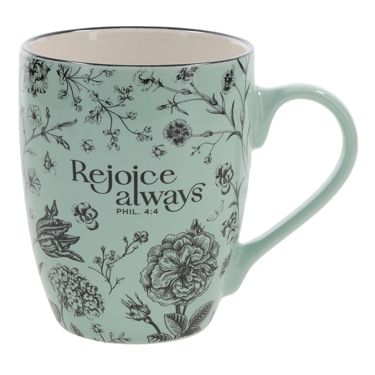 Rejoice Always Green Ceramic Mug