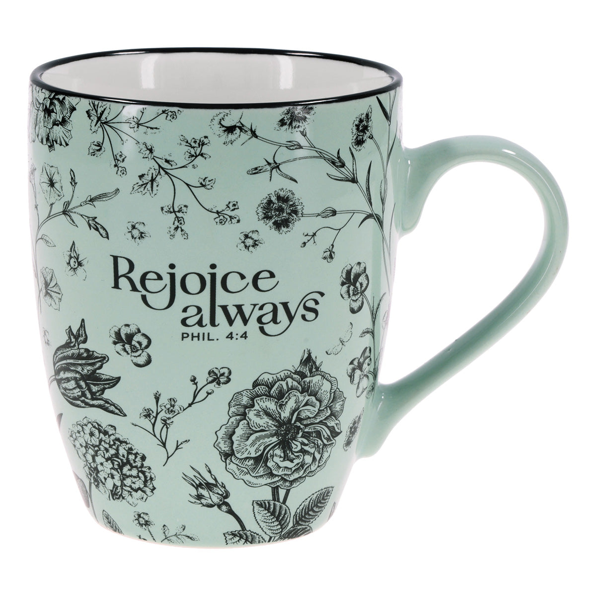 Rejoice Always Green Ceramic Mug