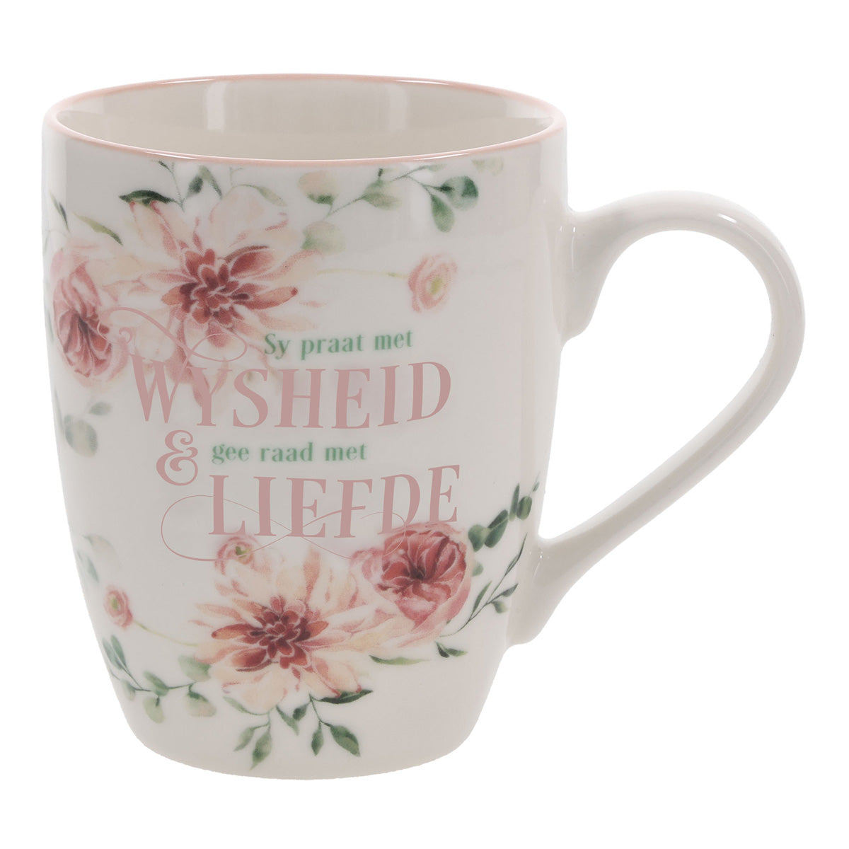 Sy Praat met Wysheid en Gee Raad met Liefde Afrikaans Ceramic Mug