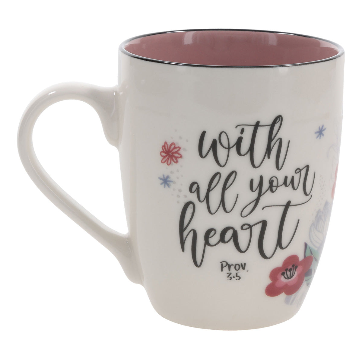 Trust in the Lord Ceramic Mug with Pink Interior
